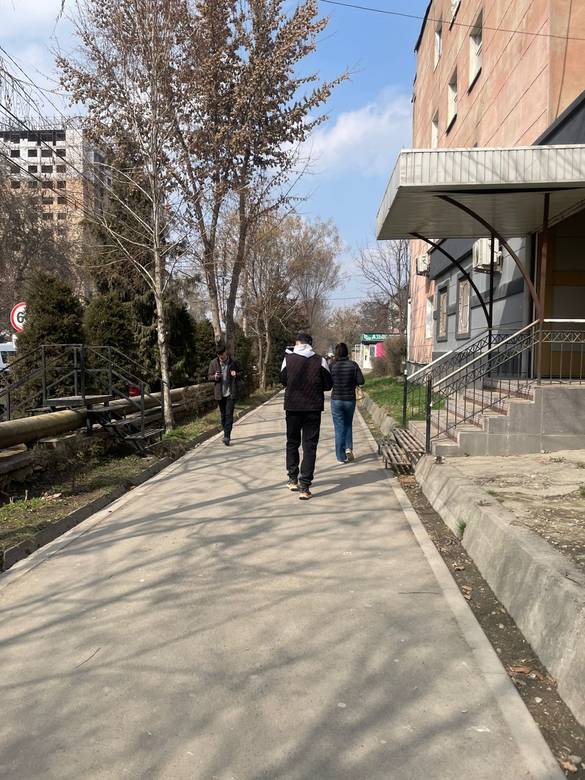 Students walking on campus
